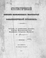 Тихонравов К. Н. Статистический список населенных местностей Владимирской губернии : Составили по официальным сведениям. - Владимир, 1857.