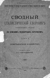 Благовещенский Н. А. Сводный статистический сборник хозяйственных сведений по земским подворным переписям. Т. 1. Крестьянское хозяйство. - М., 1893.