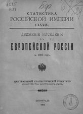 … за 1905 год. - 1914. - (Статистика Российской империи ; вып. 84).