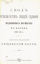 Сущевской части. - 1892.