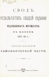 Хамовнической части. - 1892.