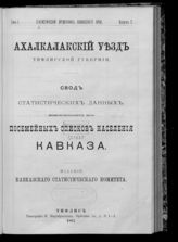 Т. 1 : Свод статистических данных, извлеченных из посемейных списков населения Кавказа. Вып. 2. Ахалкалакский уезд Тифлисской губернии. - 1887.