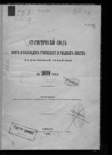 Статистический свод смет и раскладок губернского и уездных земств Тамбовской губернии на 1889 год. - Тамбов, 1890.